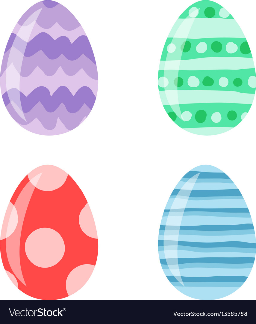 Colored easter eggs pattern with different style