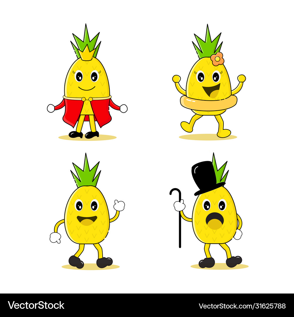 Cute pineapple Royalty Free Vector Image - VectorStock