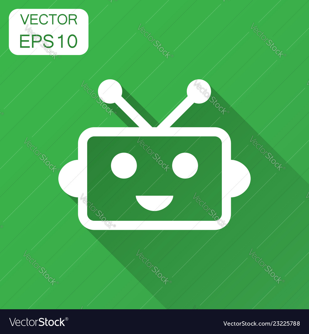 Cute robot chatbot icon in flat style bot vector image Cute robot chatbot icon in flat style bot