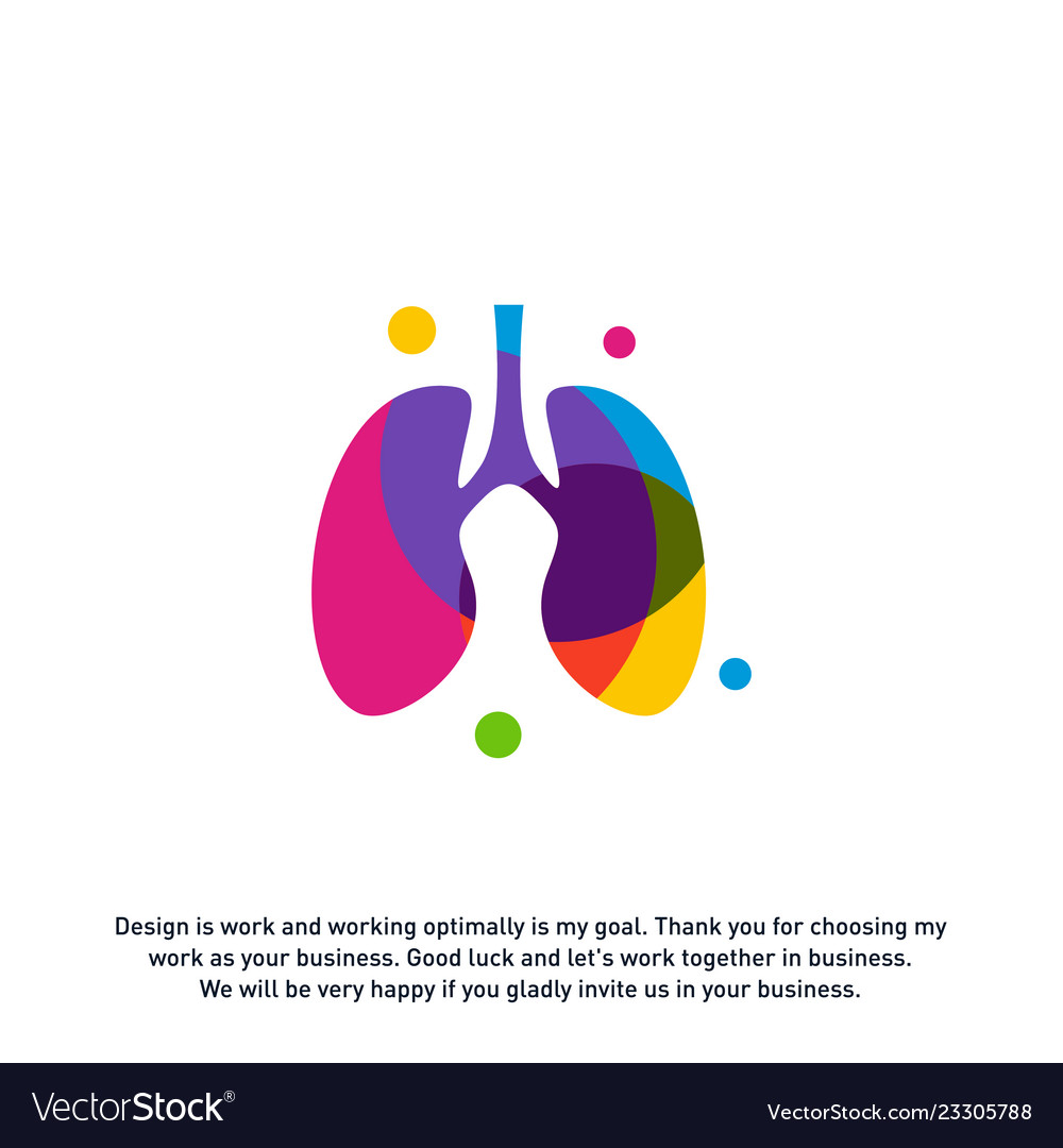 Lungs with colorful logo concept health