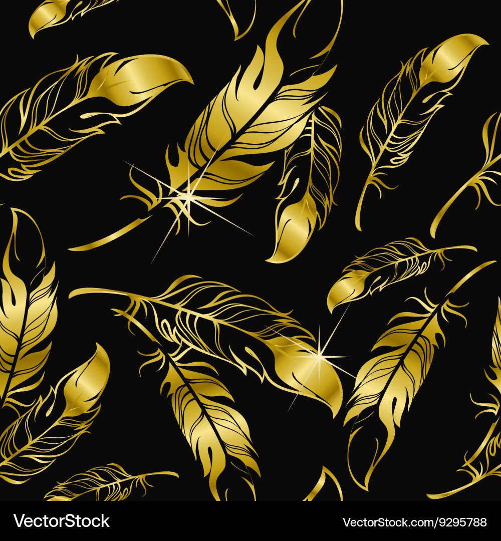Seamless pattern feathers Royalty Free Vector Image