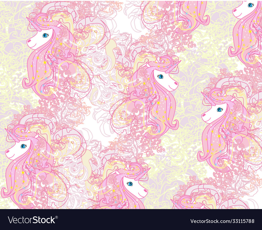 Seamless pattern with cute unicorns