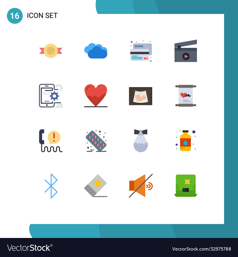 Set 16 flat colors on grid for setting mobile