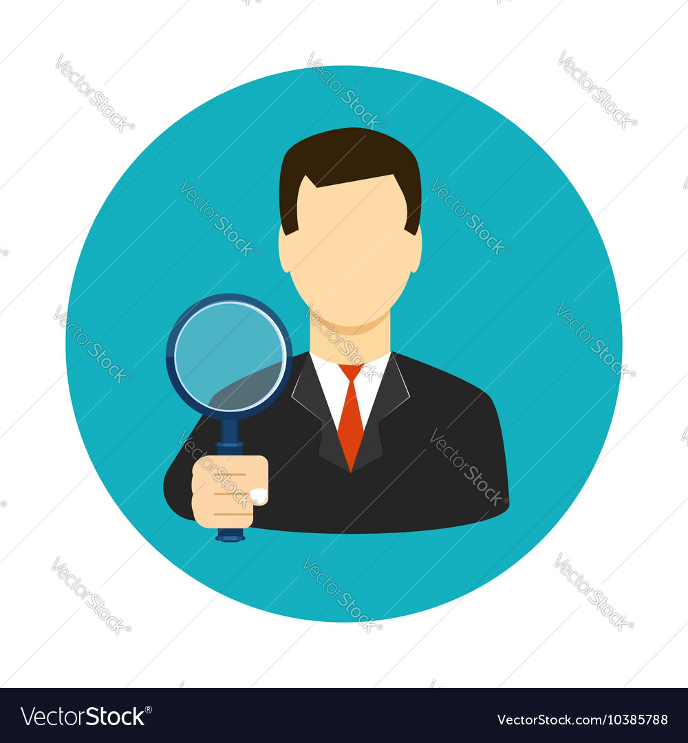 Tax inspector icon flat style Royalty Free Vector Image