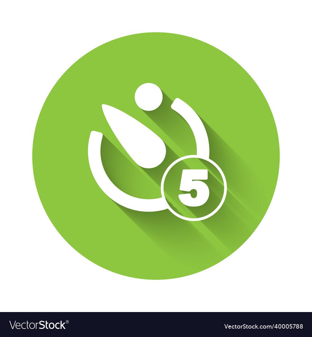 White camera timer icon isolated with long shadow vector image White camera timer icon isolated with long shadow