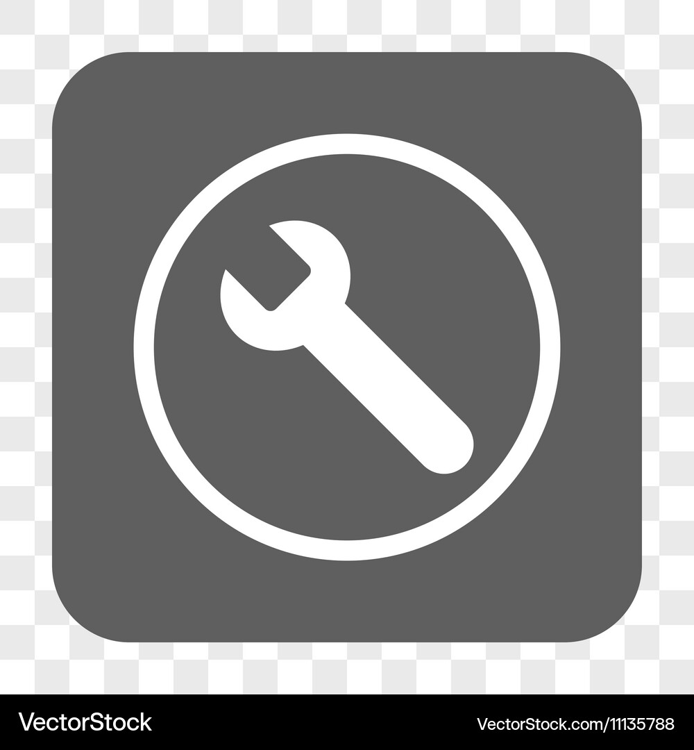 Wrench rounded square button Royalty Free Vector Image