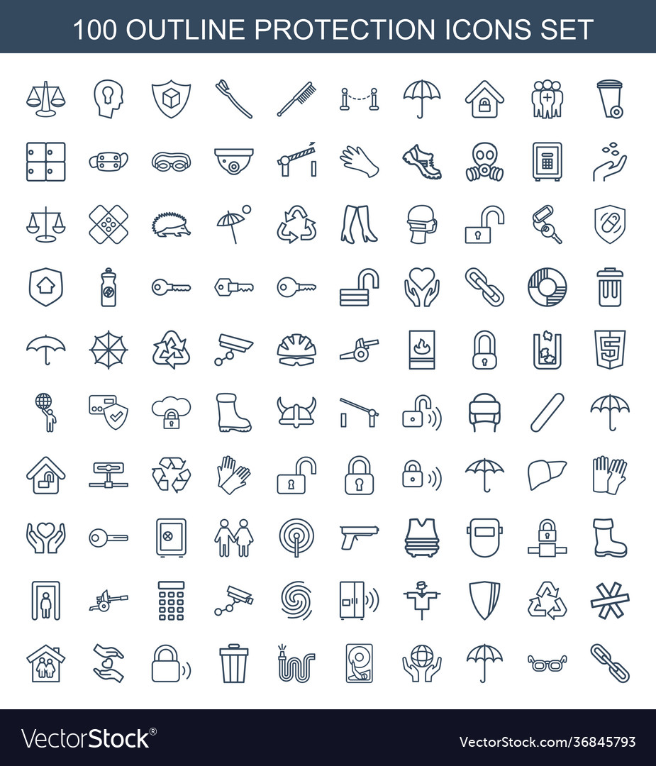 100 protection icons