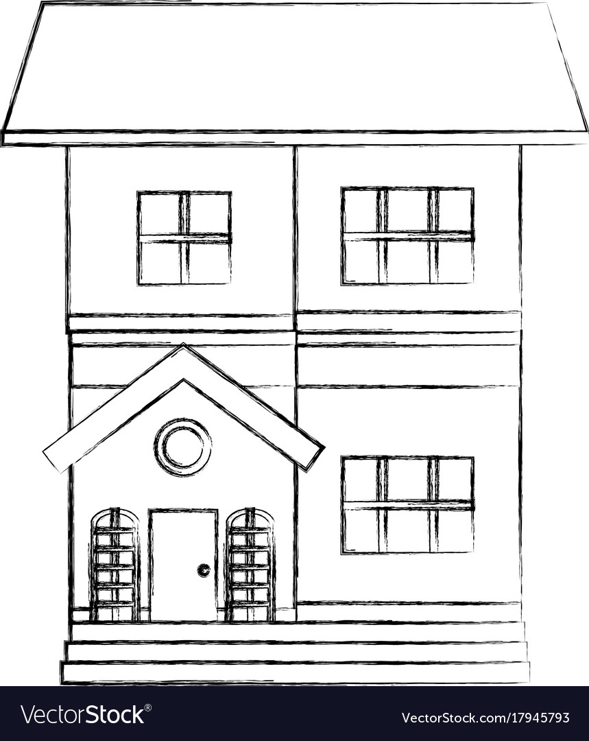 Beautiful house building isolated icon