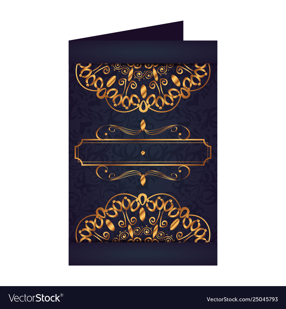Card with golden label victorian style