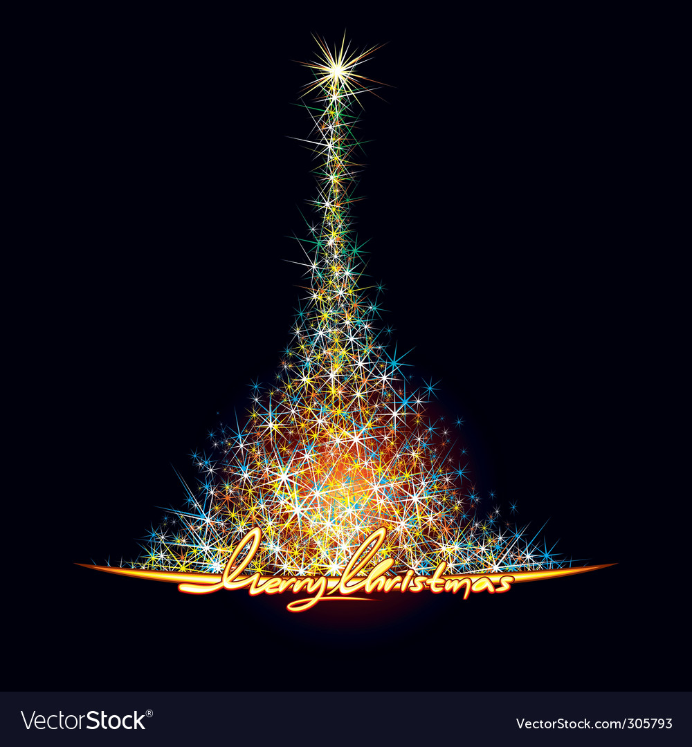 Christmas stars tree Royalty Free Vector Image