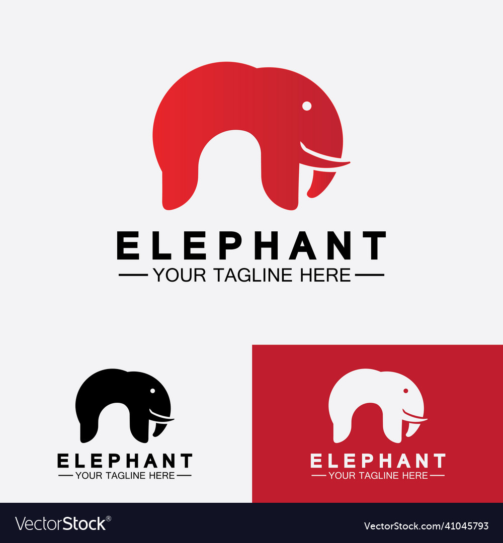 Elephant logo design template Vector Image Elephant logo design template