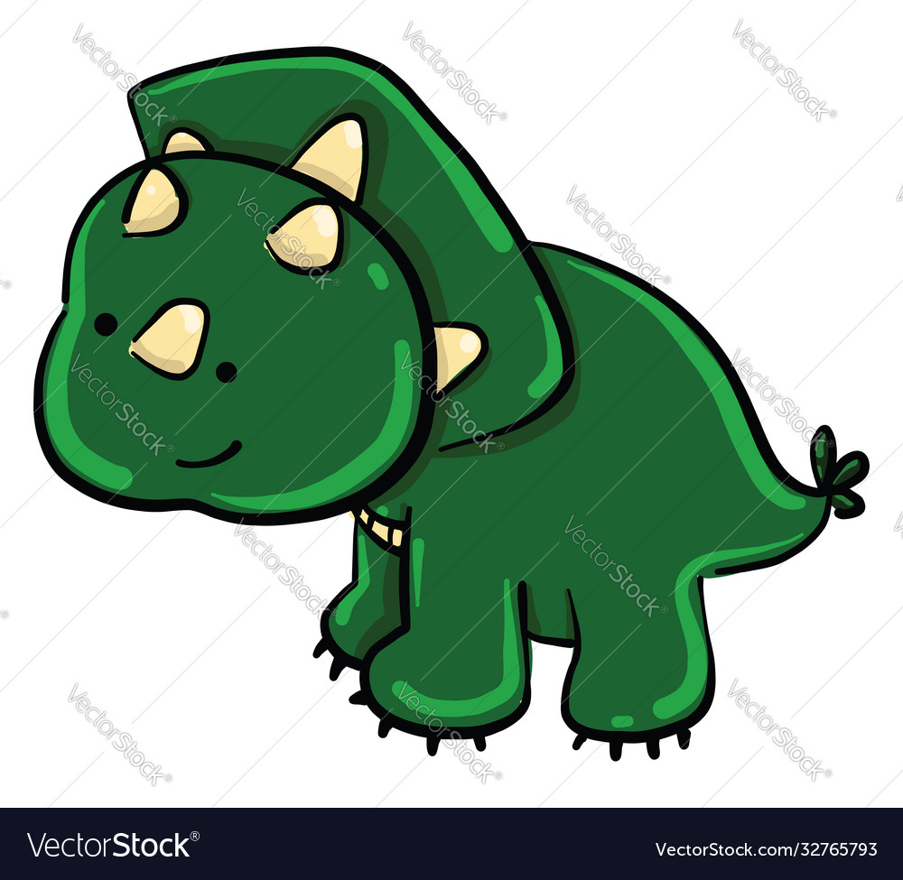 Green dinosaur on white background