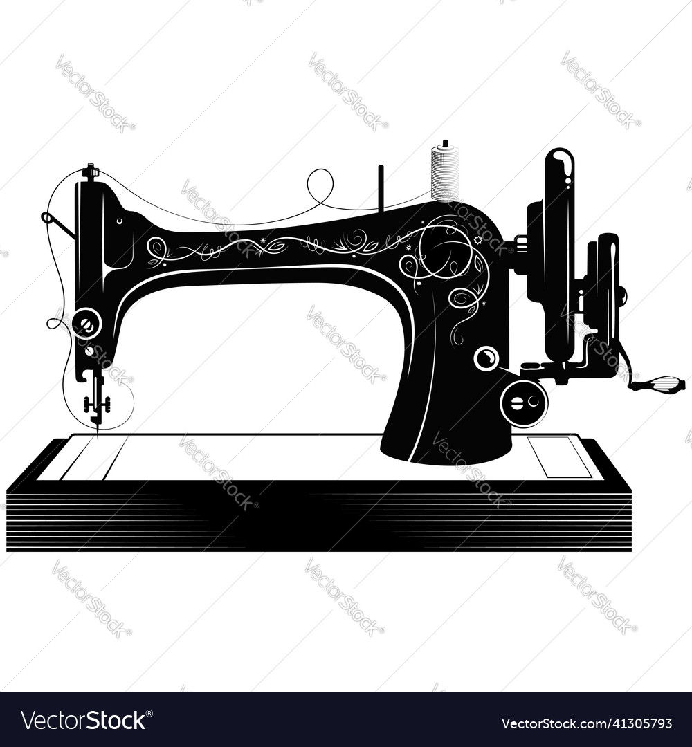 Manual sewing machine symbol for handmade Vector Image