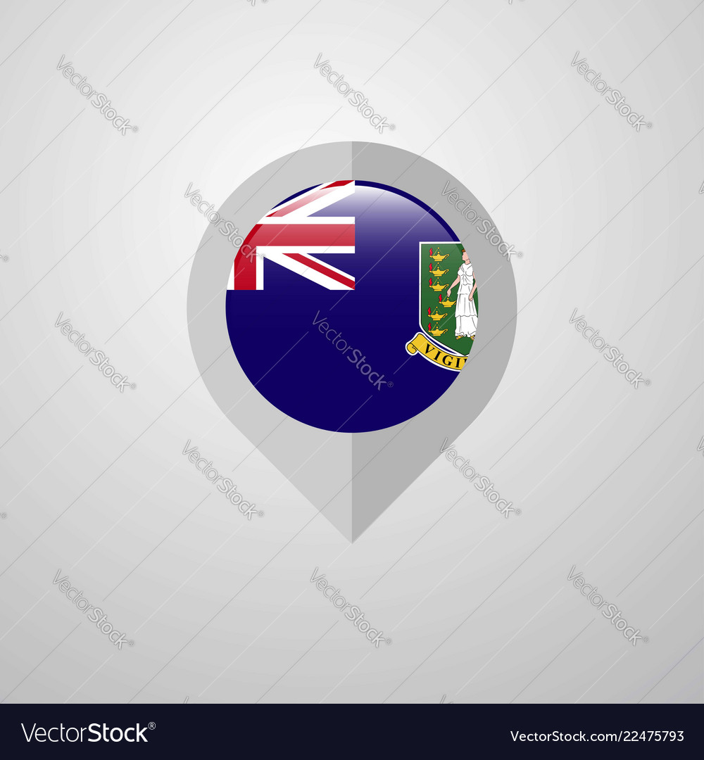 Map navigation pointer with virgin islands uk