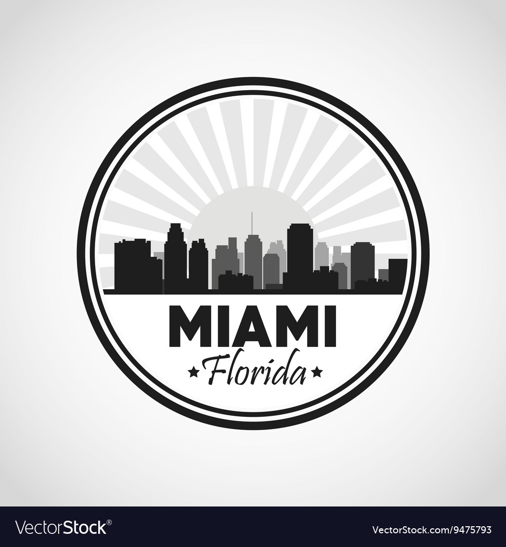 Miami florida design city and sunset icon Vector Image