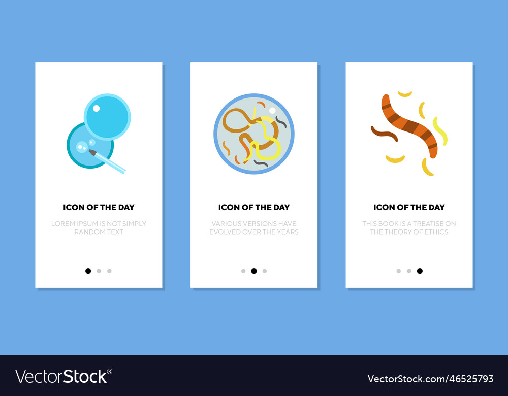 Microscope examination flat icon set