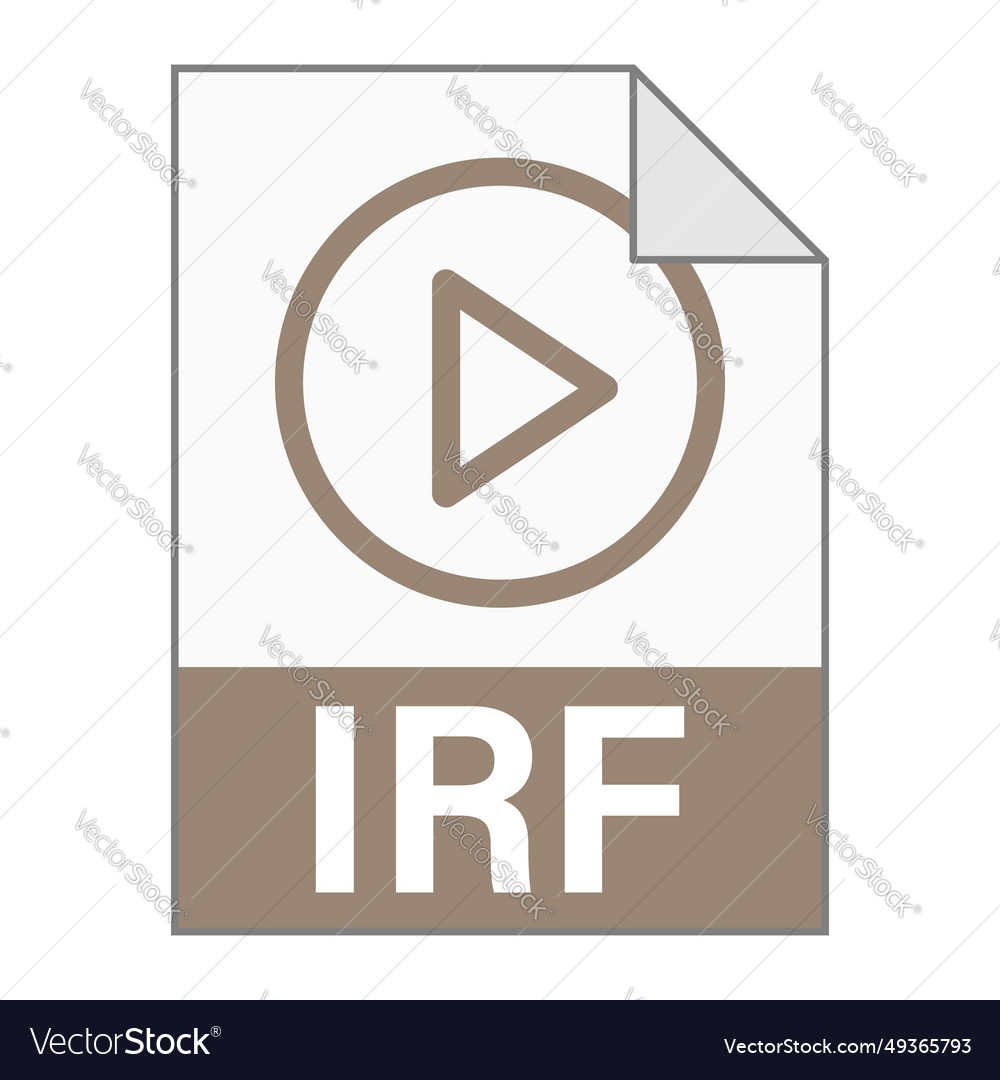 Modern flat design of irf file icon for web vector image Modern flat design of irf file icon for web