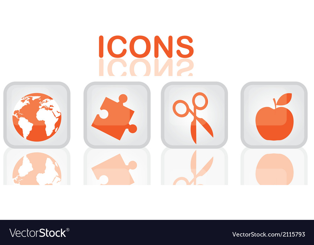 Orange elements icons over buttons web