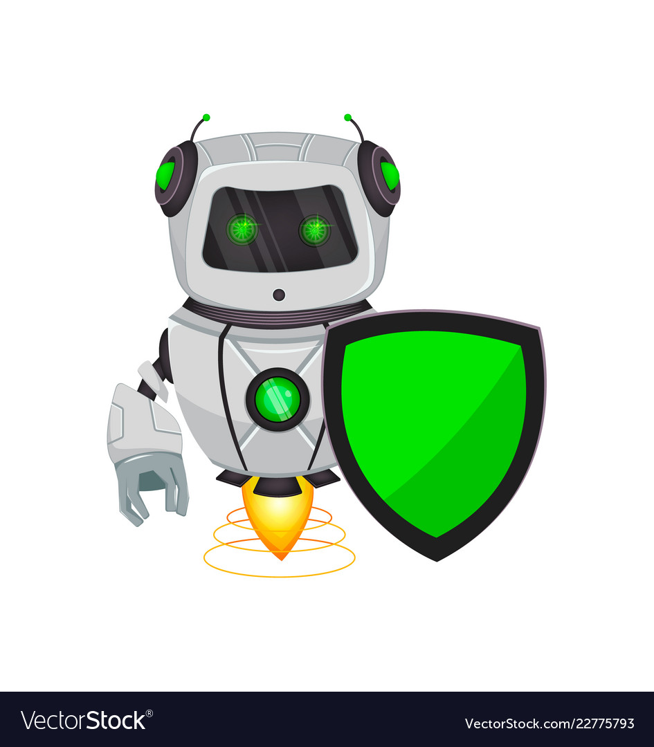 Robot with artificial intelligence bot vector image Robot with artificial intelligence bot