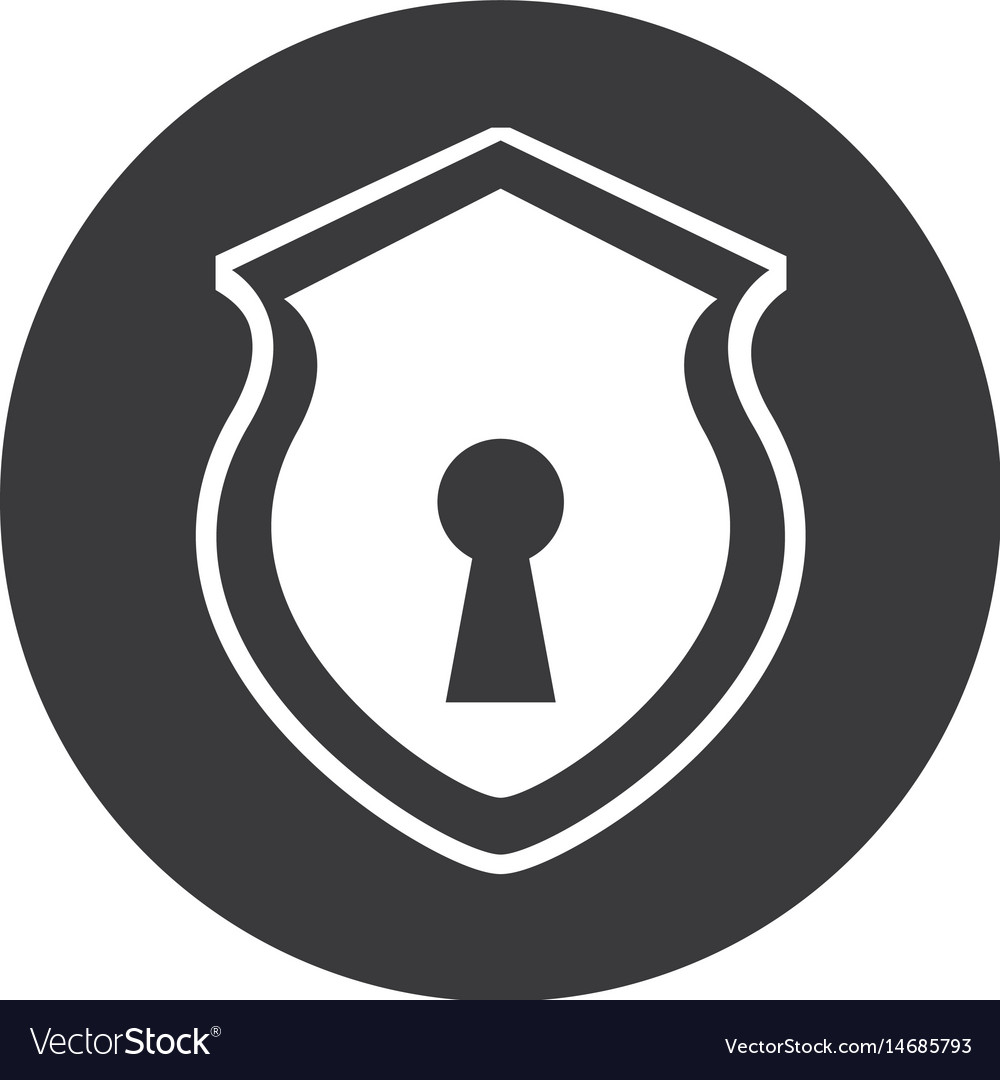 Security shield with shape hole isolated icon