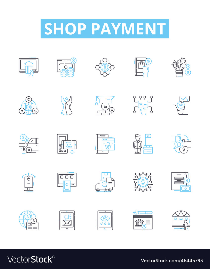 Shop payment line icons set Vector Image Shop payment line icons set