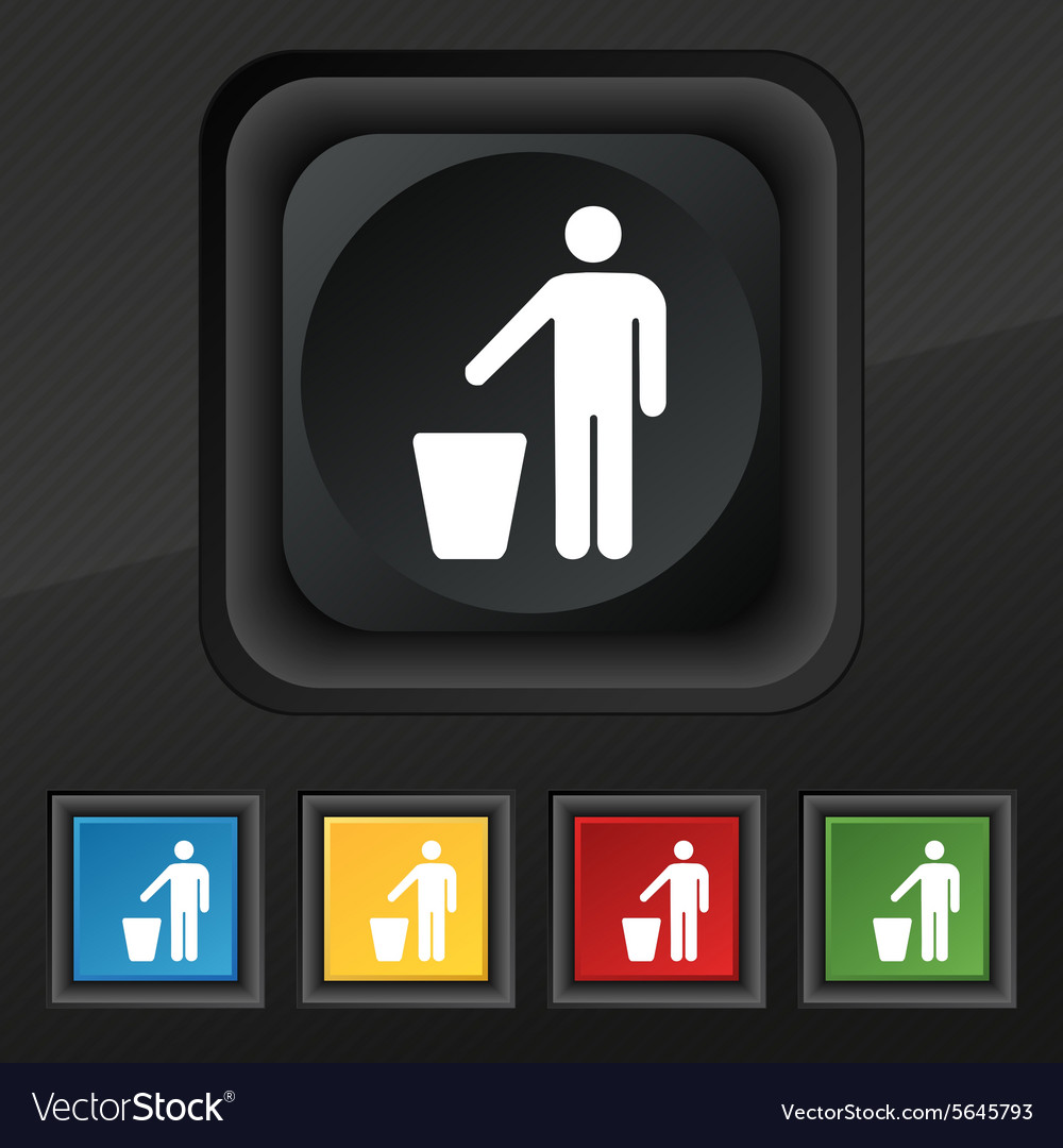 Throw away the trash icon symbol set of five