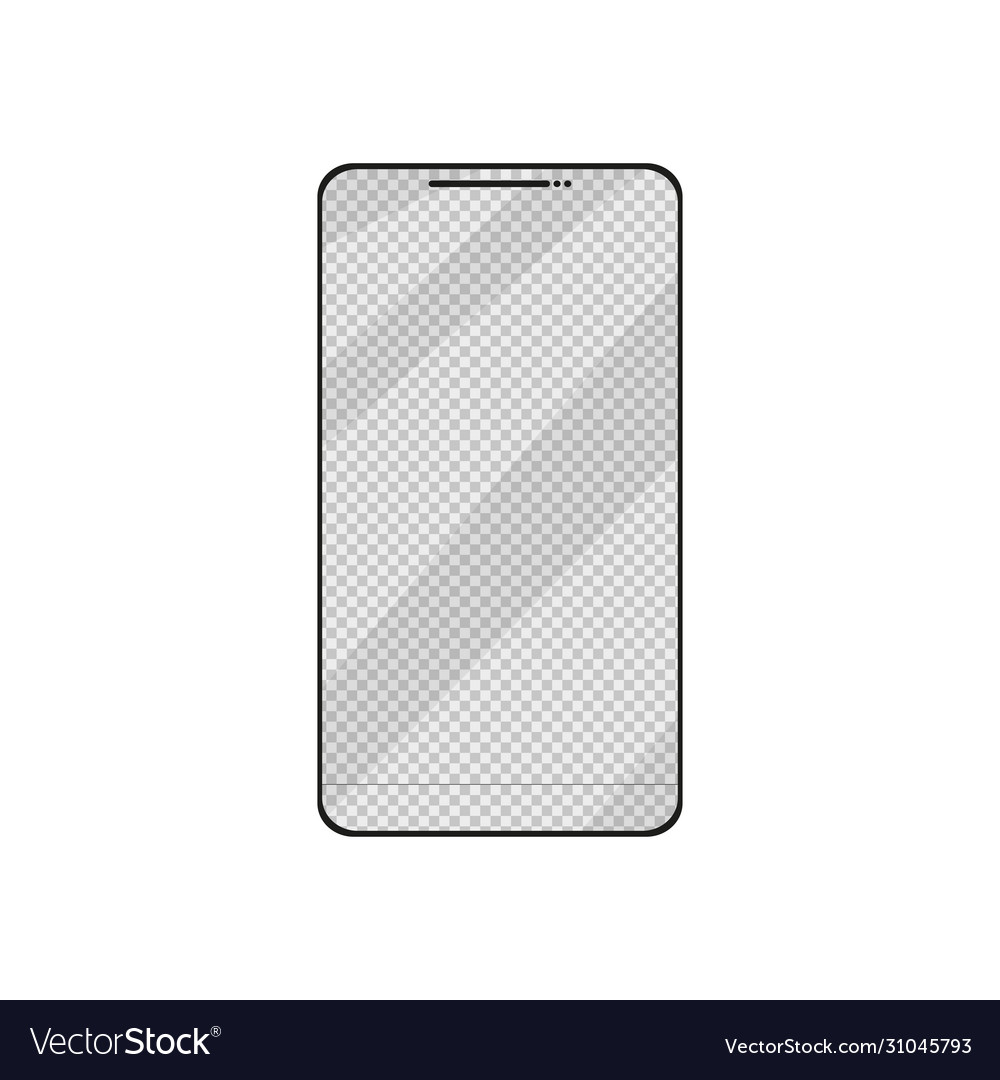 Transparent screen phone on a white background vector image Transparent screen phone on a white background