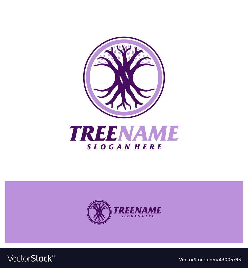 Tree with root logo design template