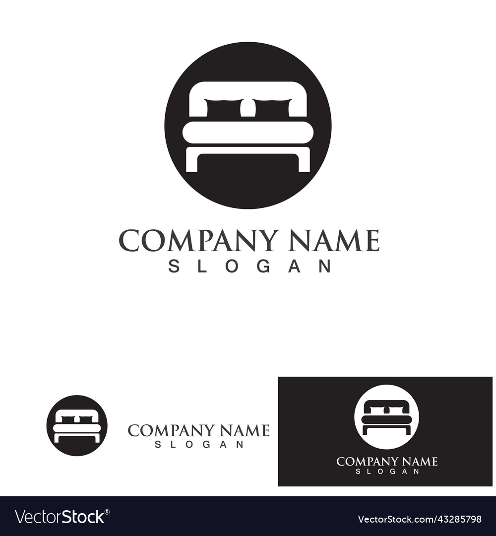 Bed logo and symbol hotel business