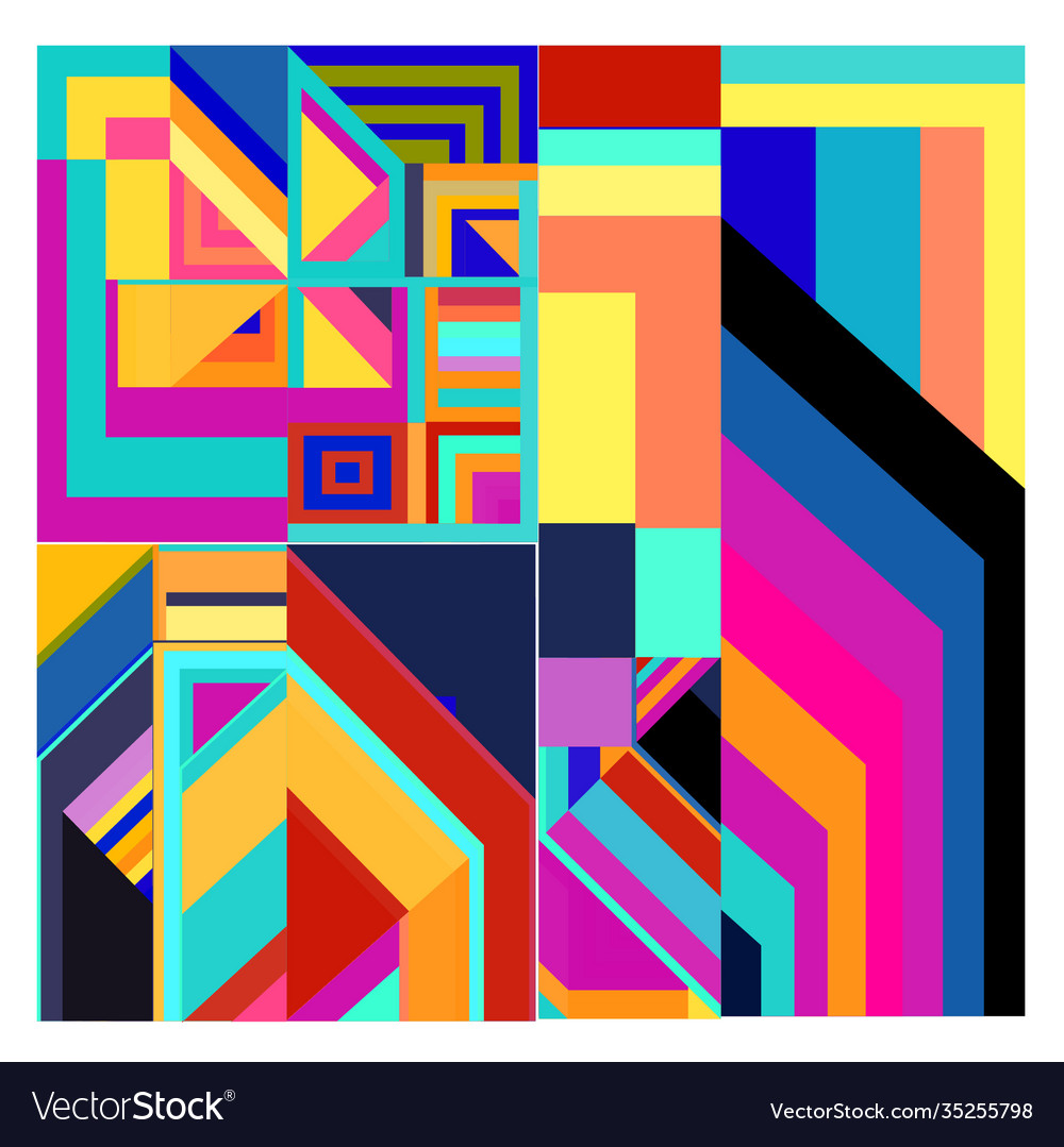 Colorful geometric and curve background pattern