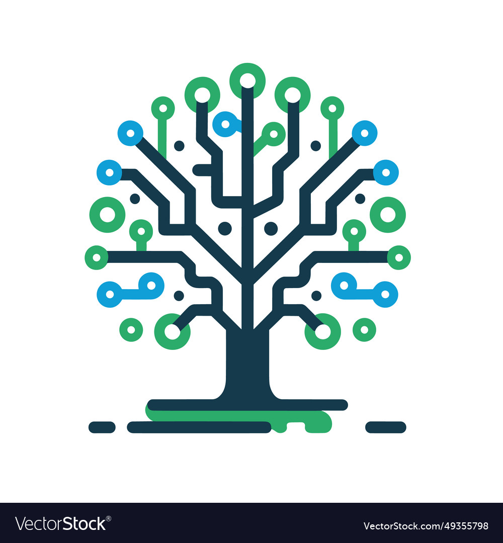 Digital transformation colorful line logo Vector Image