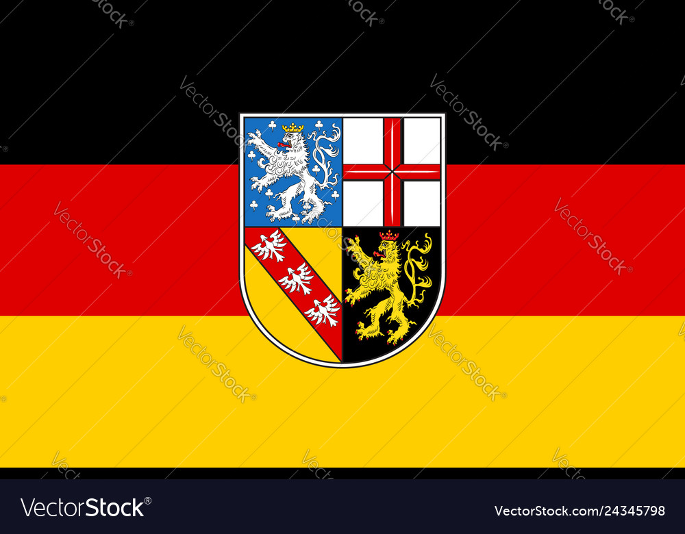 Flag of saarland in germany Royalty Free Vector Image