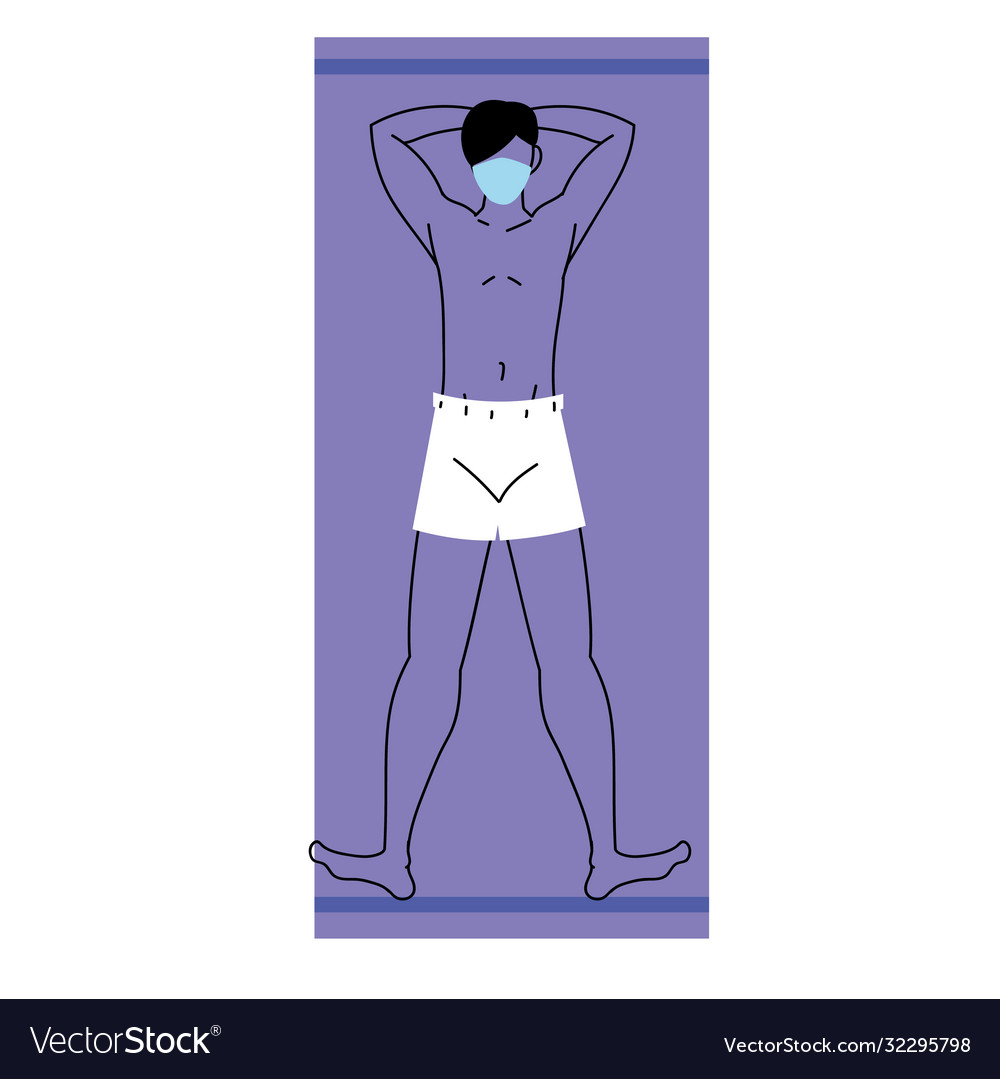 Mann mit Regenschirm am Sommerstrand vector image Mann mit Regenschirm am Sommerstrand