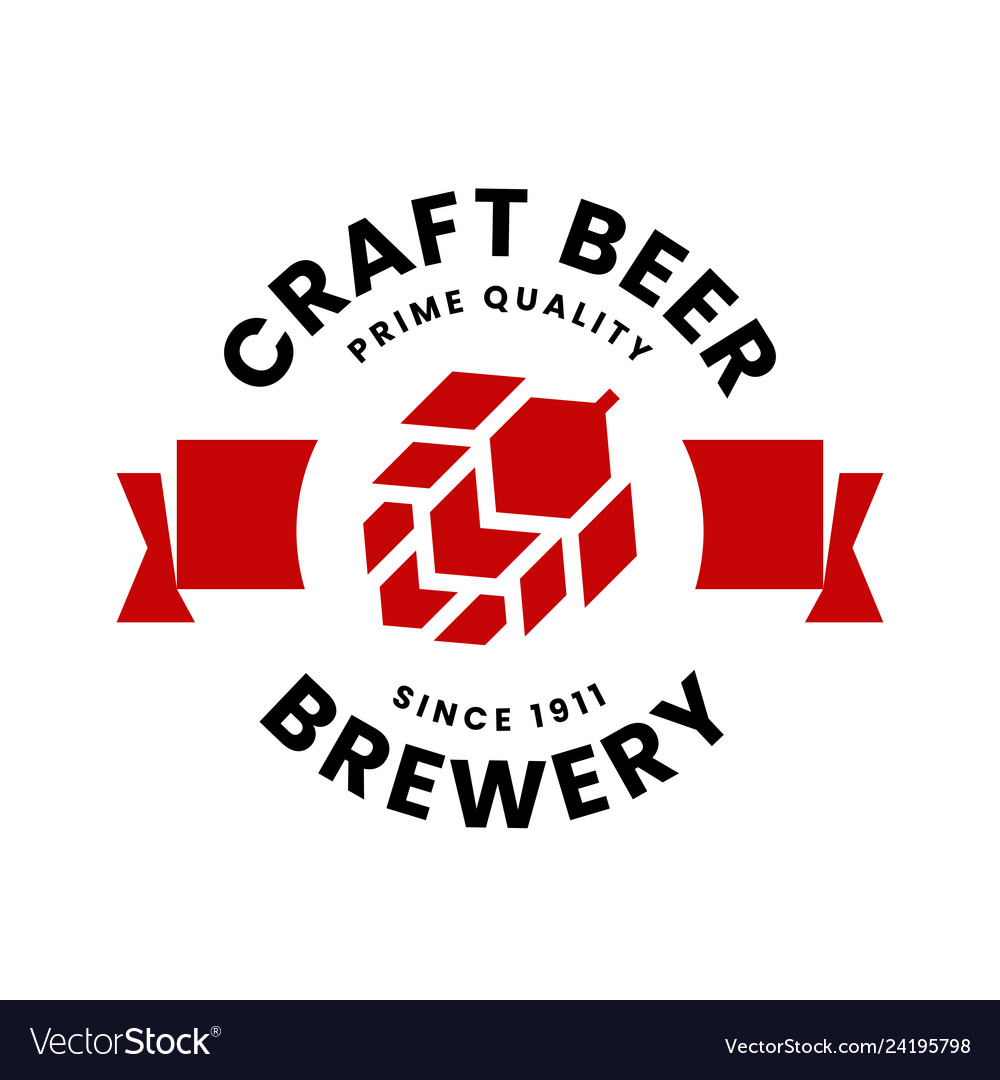 Modern round craft beer drink logo sign for bar Vector Image