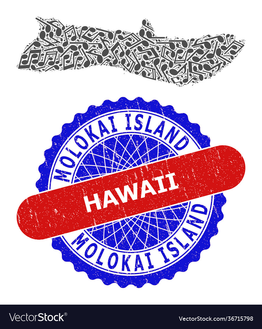 Music pattern for molokai island map and bicolor Vector Image Music pattern for molokai island map and bicolor