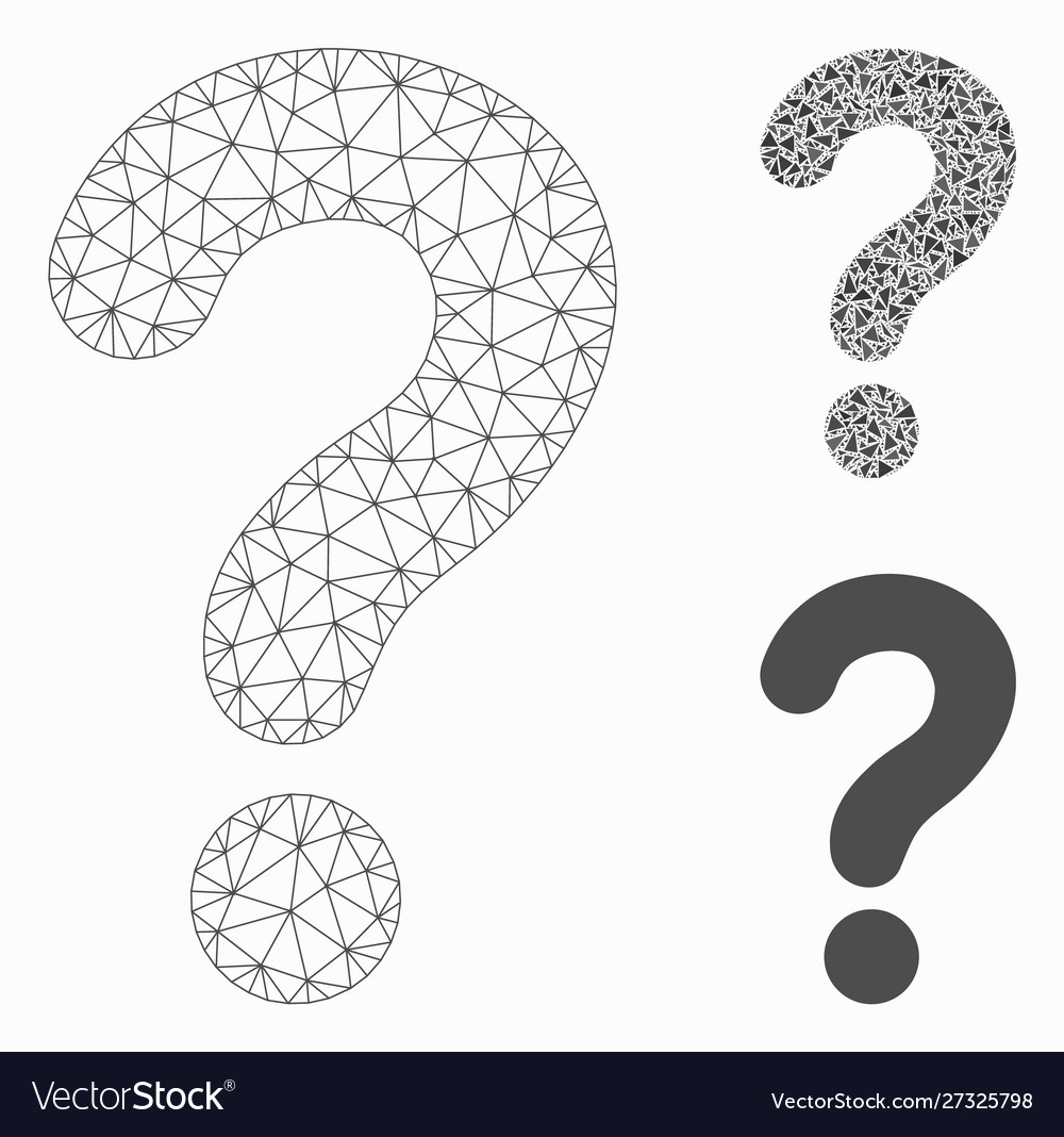 Question mesh 2d model and triangle mosaic Vector Image Question mesh 2d model and triangle mosaic