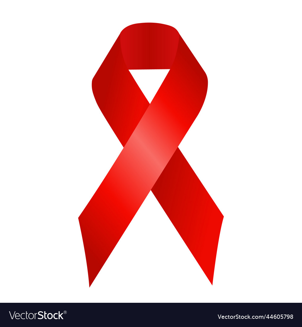 Red ribbon hiv Royalty Free Vector Image - VectorStock