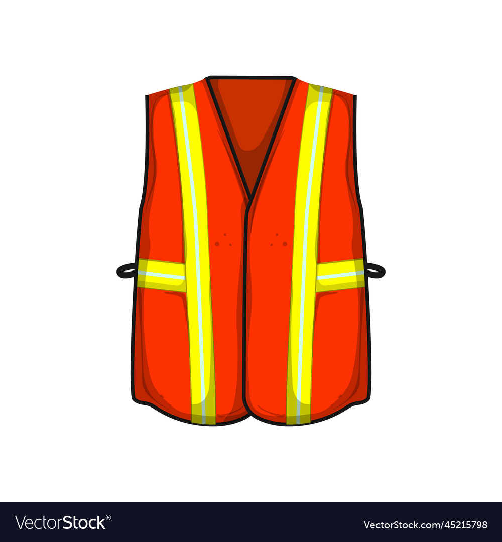 Reflective safe vest cartoon Royalty Free Vector Image