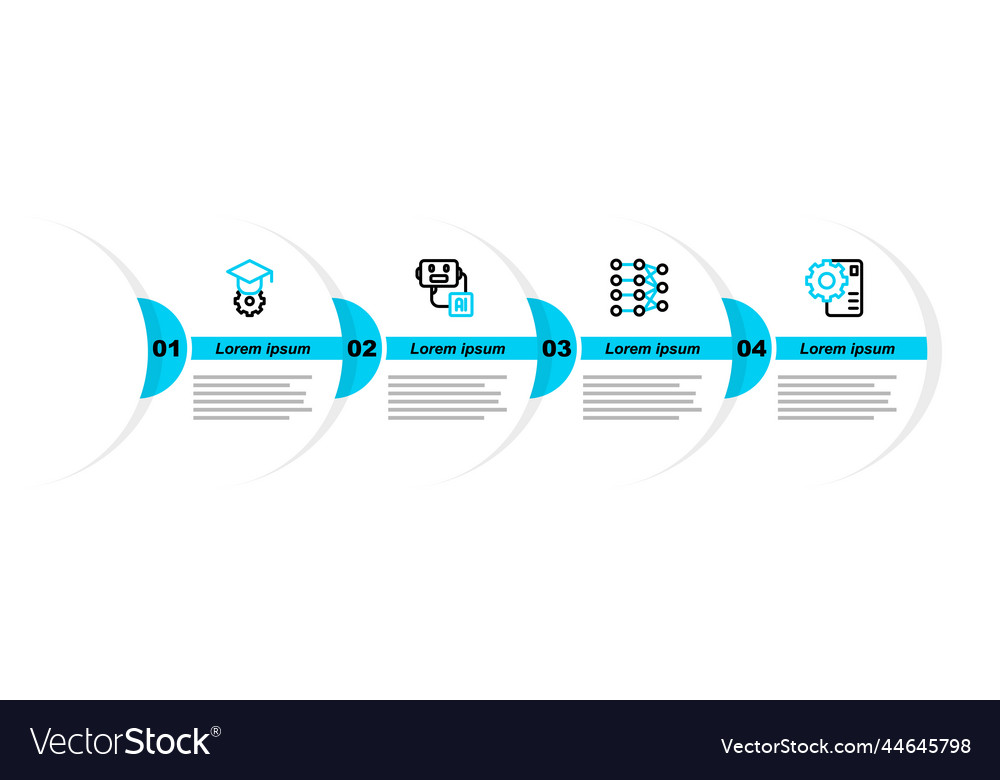Set line neural network artificial intelligence vector image Set line neural network artificial intelligence