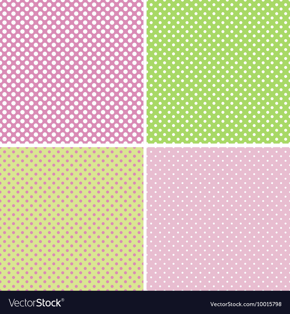 Set of pastel seamless patterns with dots