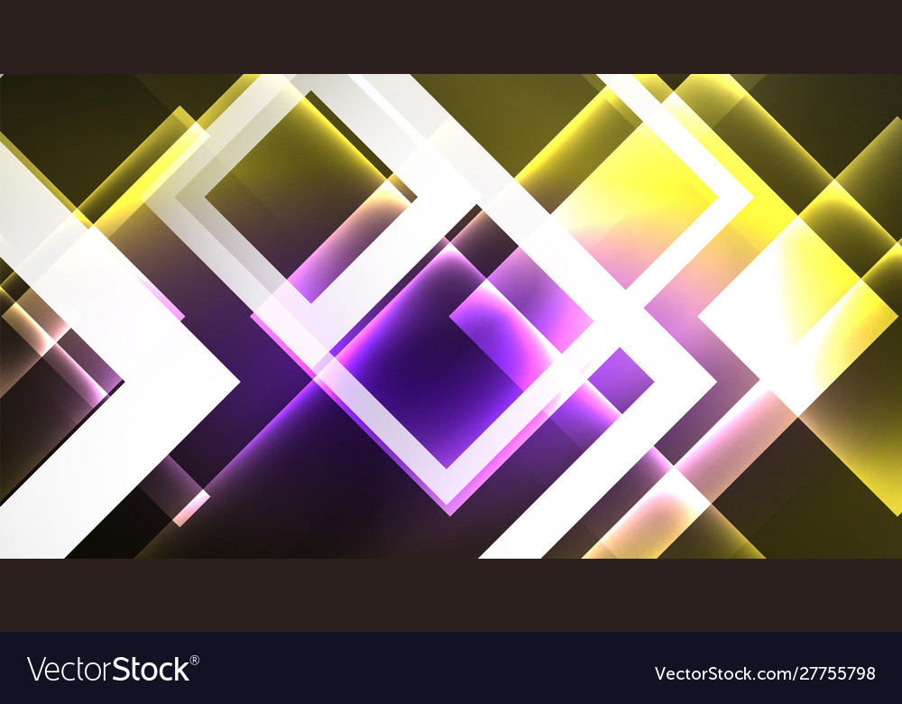 Shiny neon design square shape abstract background