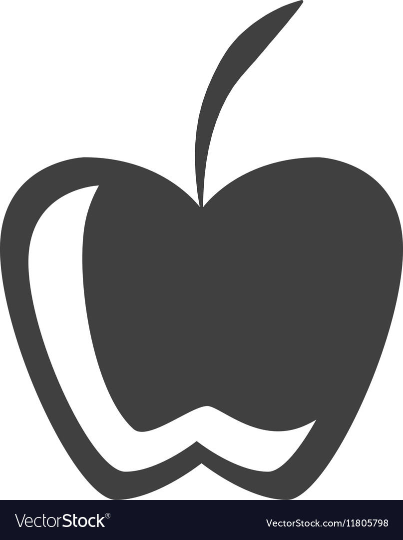 Silhouette fruit apple graphic icon