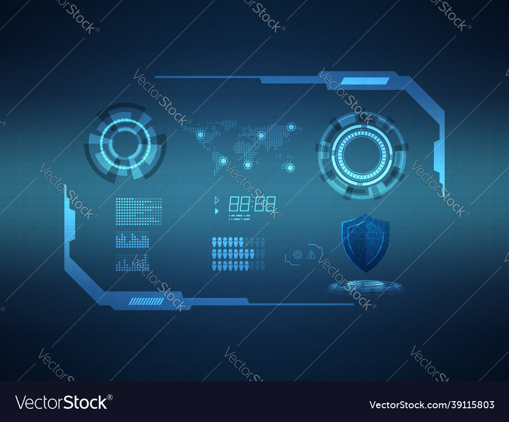 Abstract futuristic hud display interface sci fi vector image Abstract futuristic hud display interface sci fi