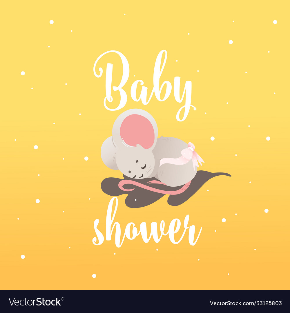 Baby shower invitation card with little sleeping