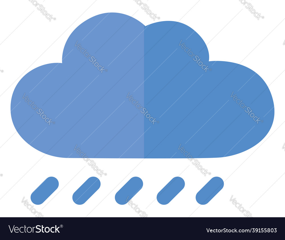 Blue rainy cloud icon on white background Vector Image