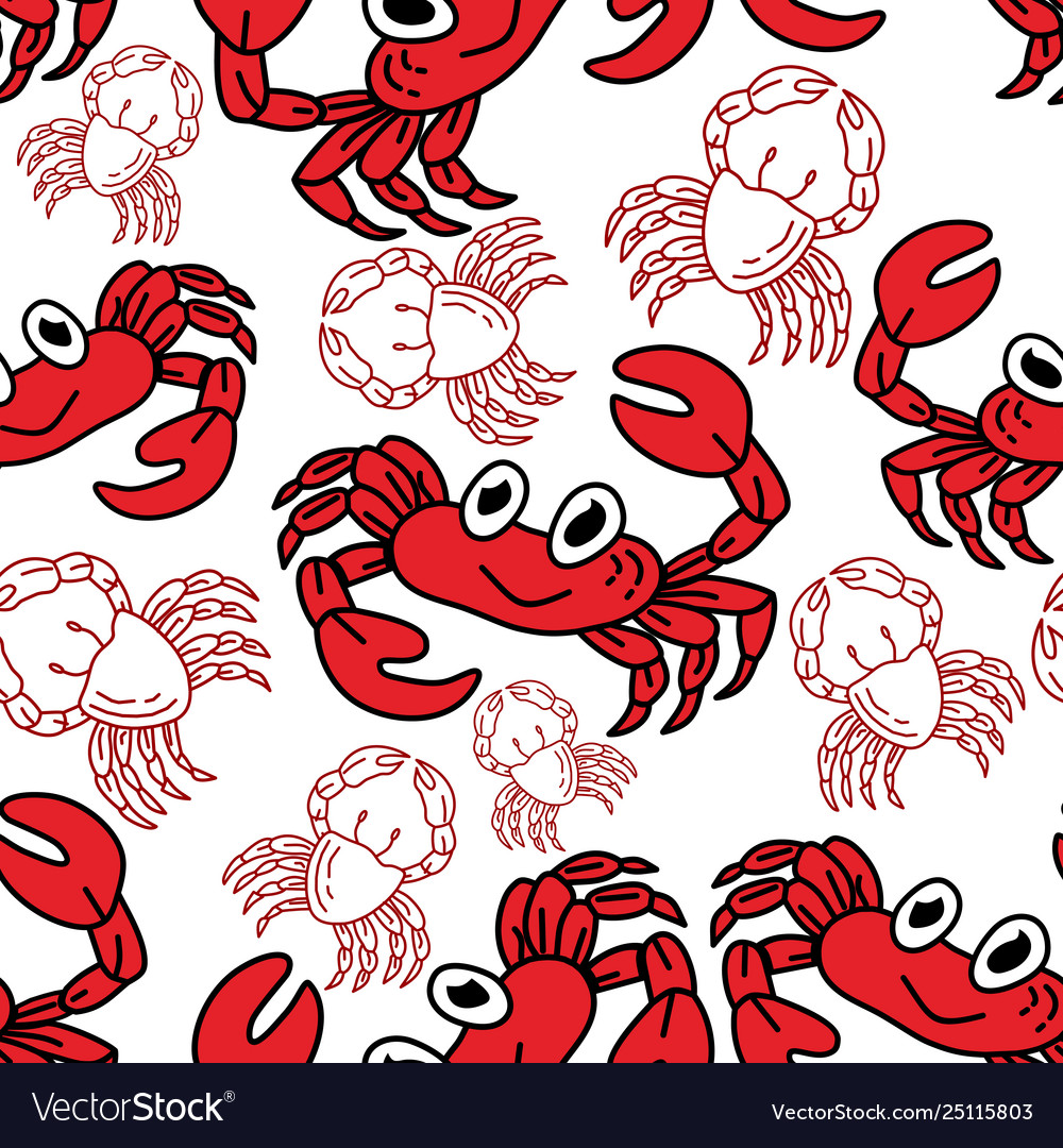 Crab pattern seamless design template
