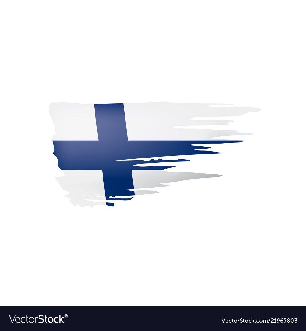 Finland flag on a white Royalty Free Vector Image