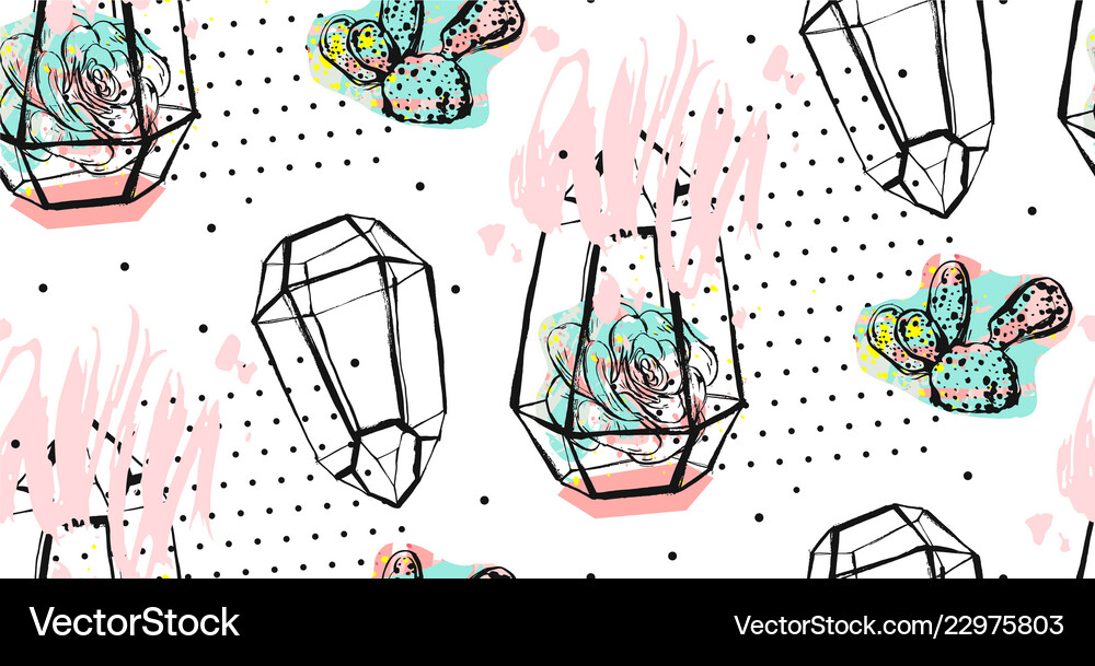 Hand drawn abstract seamless pattern with Vector Image