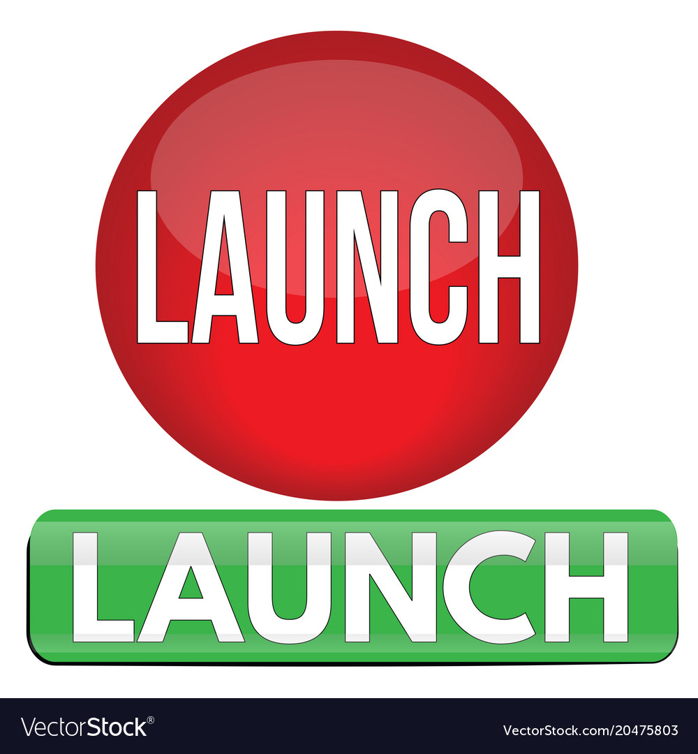Launch round and square website glossy button