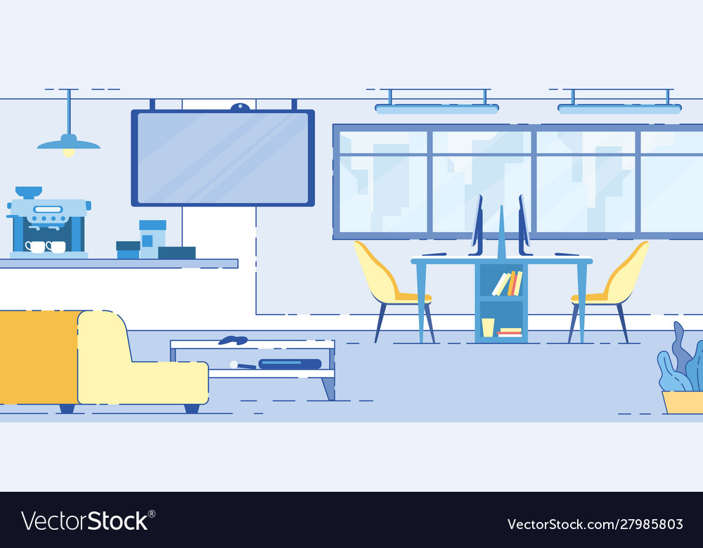 Moderner Arbeitsplatz oder Coworking Area Open Space Loft